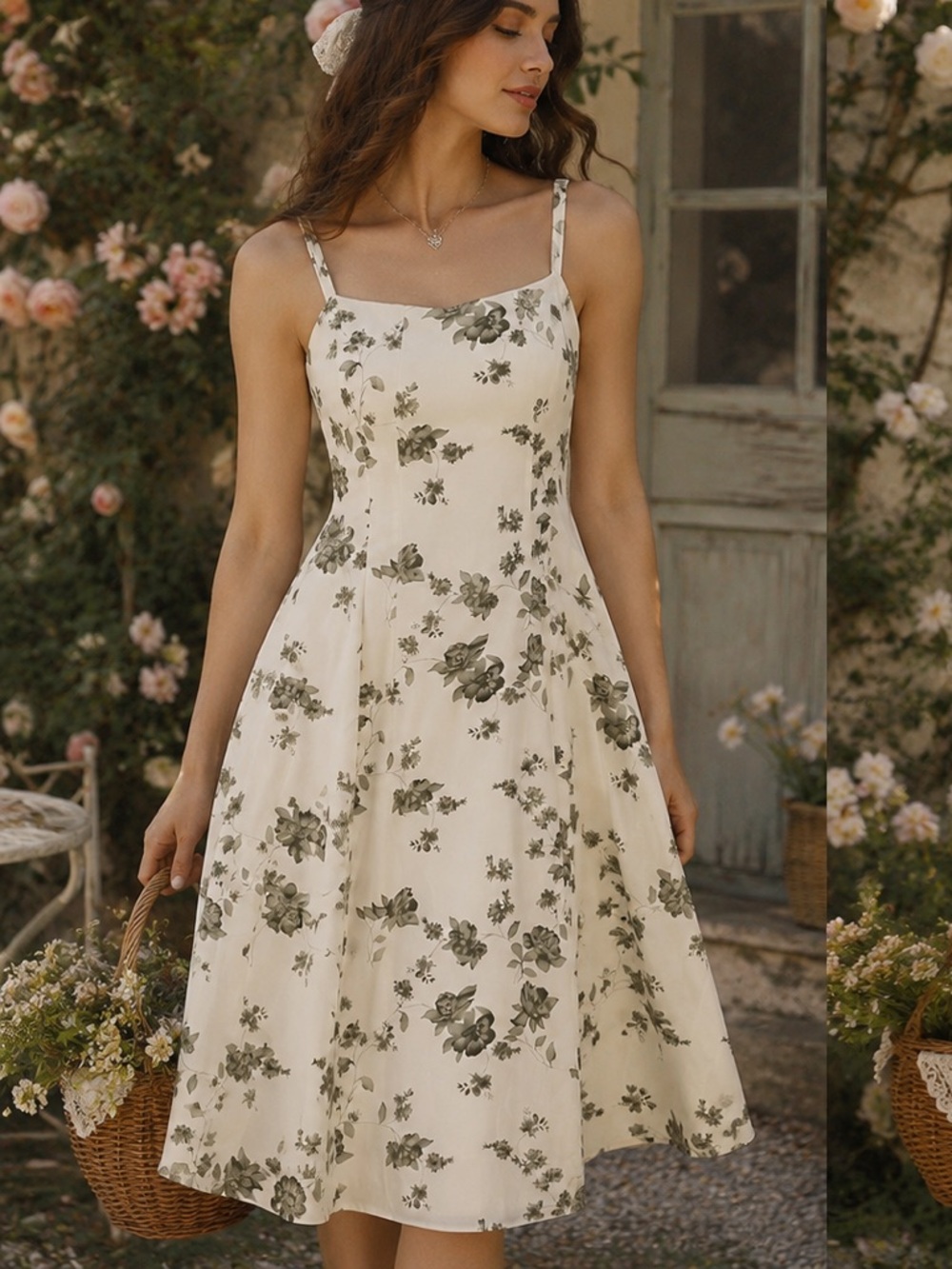 Dazy Floral Midi Dress XS Cottagecore Romantic Garden Party Dress Feminine NEW
